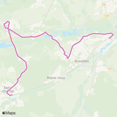 Île-de-France Mobilités Gare de St-Chéron <> Gare de Breuillet - Bruyères-le-Châtel map