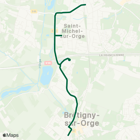 Île-de-France Mobilités Gare de St-Michel-s/-Orge <> Gare de Brétigny map