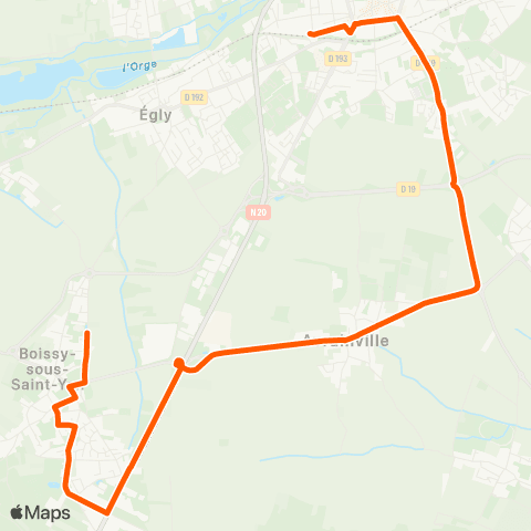 Île-de-France Mobilités Bas de Torfou <> Gare d'Arpajon map
