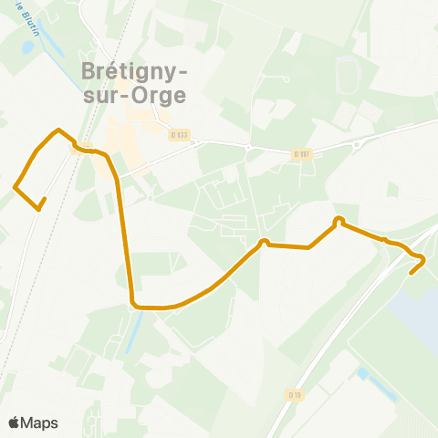 Île-de-France Mobilités Brossolette Gare de Brétigny <> Base Aérienne 217 map