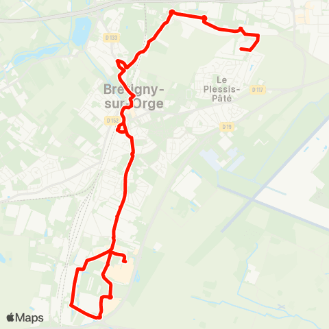 Île-de-France Mobilités Chemin de Brétigny <> Ctre comm. Maison Neuve map