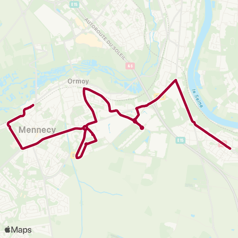 Île-de-France Mobilités Mennecy Gare SNCF <> Terminal David Douillet map