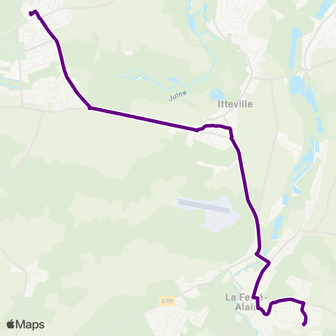 Île-de-France Mobilités École Vieilles Vignes <> Gare de Bouray map