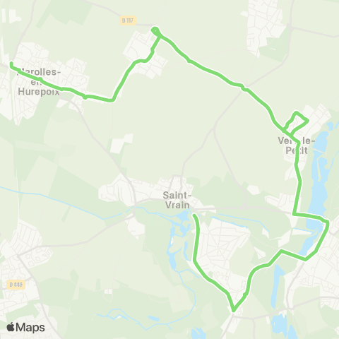 Île-de-France Mobilités Le Parc <> Gare de Marolles map