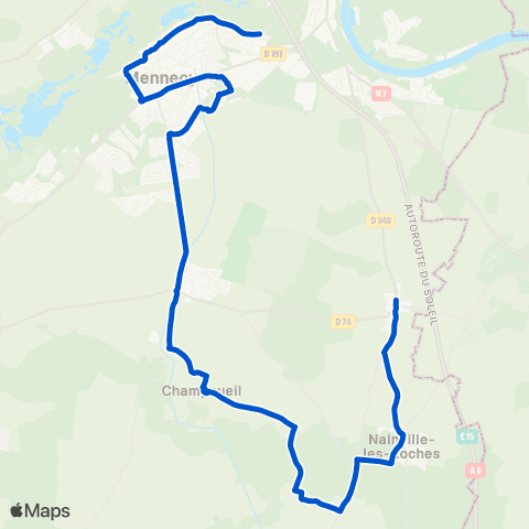 Île-de-France Mobilités Mairie <> Les Rochers map