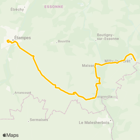 Île-de-France Mobilités Lycée Saint Hilaire <> Gare Routière map