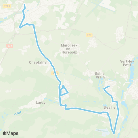 Île-de-France Mobilités La Montagne - Lycée Belmondo <> Le Domaine map