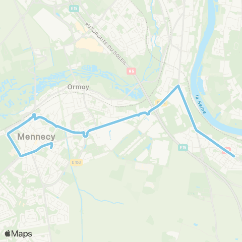 Île-de-France Mobilités Lycée Marie Laurencin <> Terminal David Douillet map