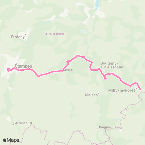 Île-de-France Mobilités Lycée Saint Hilaire <> Gare Routière map