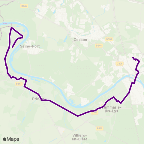 Île-de-France Mobilités Joliot Curie 5 <> Puits Beau map