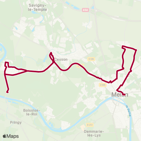 Île-de-France Mobilités La Chesnaie <> Nazareth map