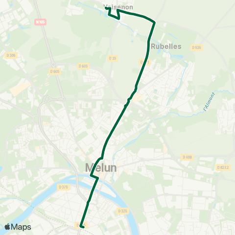 Île-de-France Mobilités Château du Jard <> Gare de Melun map
