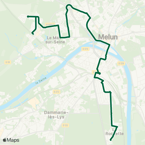 Île-de-France Mobilités Rocheton Stade <> Gare du Mée map