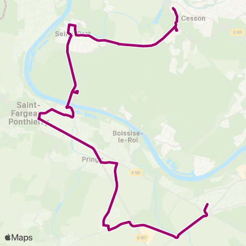 Île-de-France Mobilités Cesson Gare <> Chamlys map