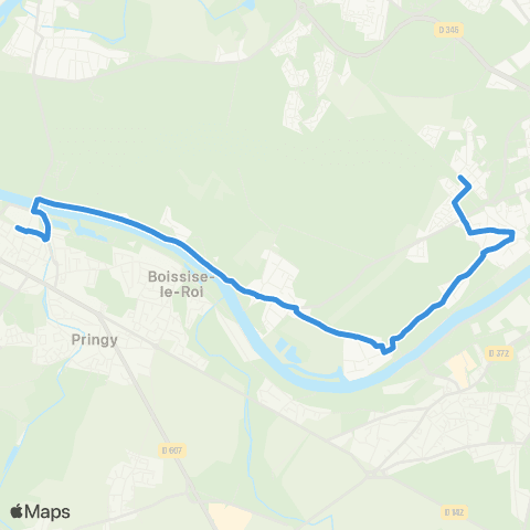 Île-de-France Mobilités Gare Ponthierry-Pringy <> Gare du Mée map