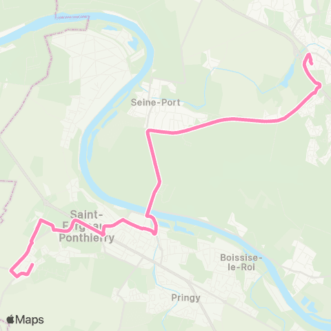 Île-de-France Mobilités Grands Cèdres <> Cesson Gare map
