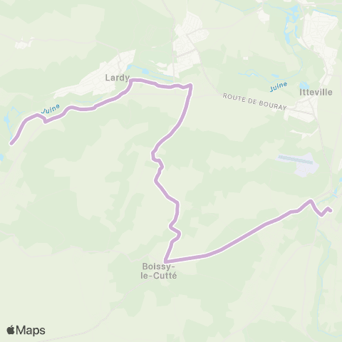 Île-de-France Mobilités Gare de la Ferté-Alais <> Moulin map