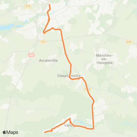 Île-de-France Mobilités 20 Rue Panserot <> La Montagne - Lycée Belmondo map