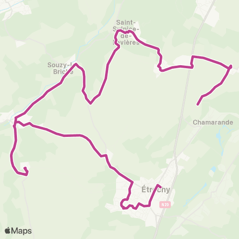 Île-de-France Mobilités Gare d'Etrechy <> Route de Torfou map