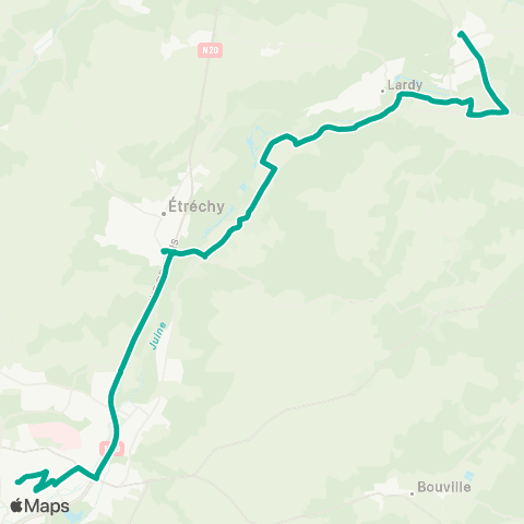 Île-de-France Mobilités Hlm Bas <> Gare de Bouray map