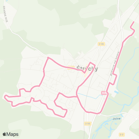 Île-de-France Mobilités Gare d'Etrechy <> Gare d'Etrechy map