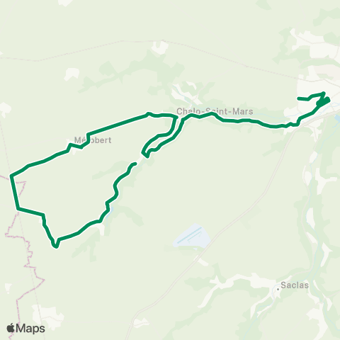 Île-de-France Mobilités Gare d'Étampes <> Château map