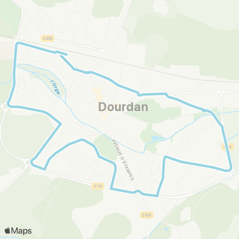 Île-de-France Mobilités Gare de Dourdan <> Gare de Dourdan map