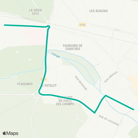 Île-de-France Mobilités Jubé de la Pérelle <> Champ de Courses map