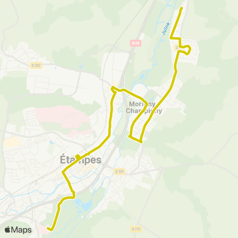 Île-de-France Mobilités Hôpital <> Ferme de Champigny map