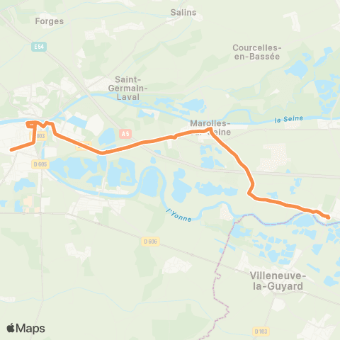 Île-de-France Mobilités Collège Pierre <> Place des Érables map