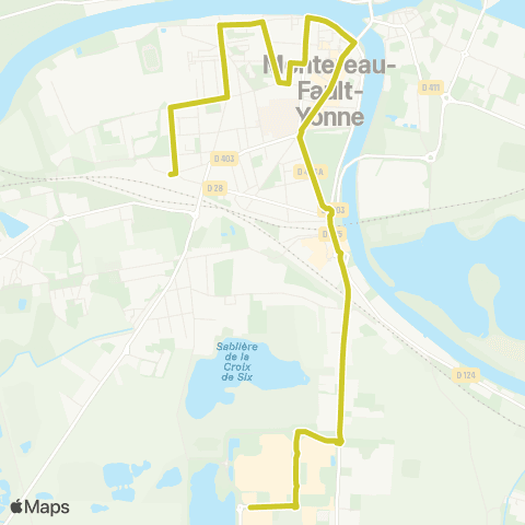 Île-de-France Mobilités Bréau - Cinéma <> Gare de Montereau map