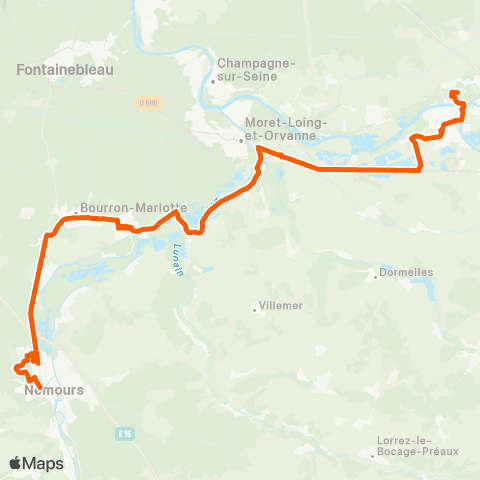 Île-de-France Mobilités André Malraux <> Gare Foljuif map