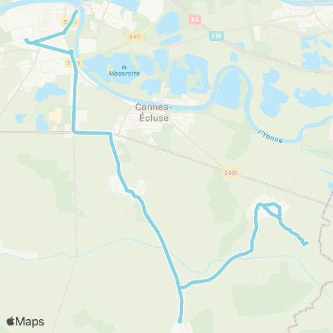 Île-de-France Mobilités Château <> Gare de Montereau map