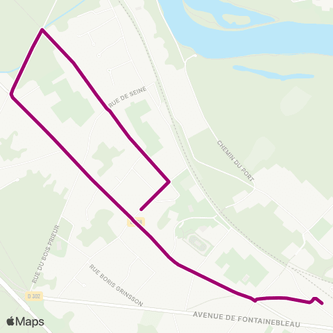 Île-de-France Mobilités Veneux Gare SNCF <> Route de Bourgogne map
