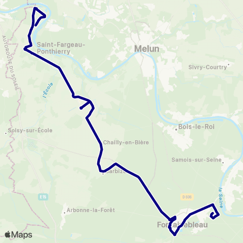 Île-de-France Mobilités Les Bouleaux <> Centre Commercial map