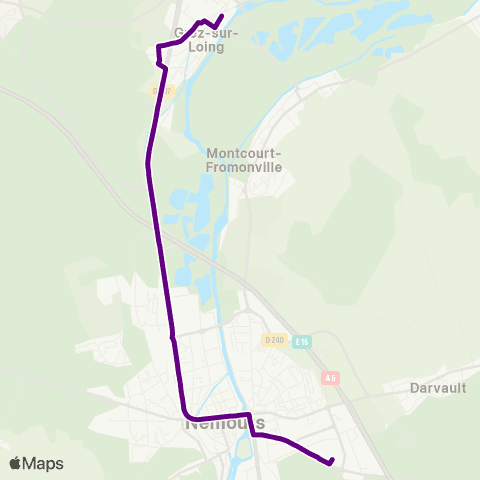 Île-de-France Mobilités Centre Grez <> Cité Scolaire map