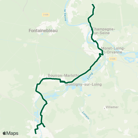 Île-de-France Mobilités Gare de Champagne-s/-Seine <> Gare Carnot map