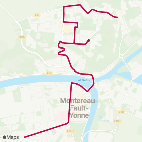 Île-de-France Mobilités Gare de Montereau Quai 9 <> Pajol map