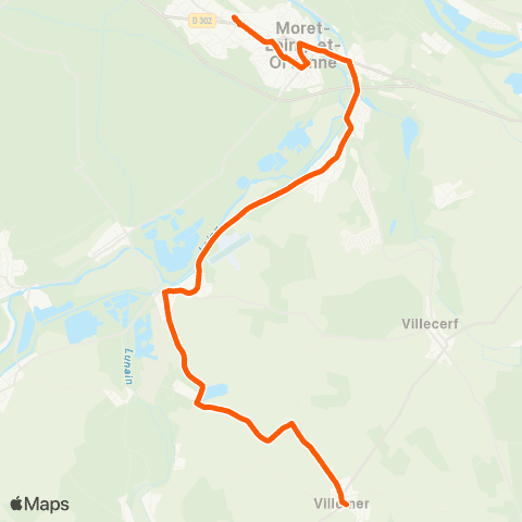Île-de-France Mobilités Gare Morêt / Veneux-les-Sablons <> École Villemer map