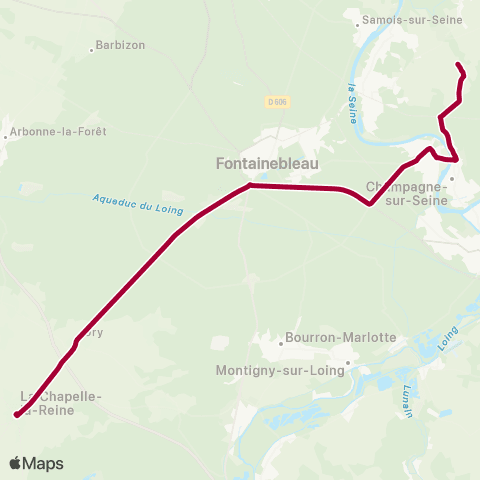 Île-de-France Mobilités Lycée Fontaineroux <> Gare Routière map