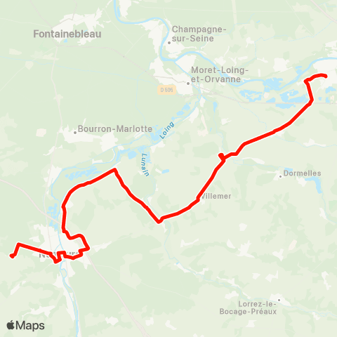 Île-de-France Mobilités Lycée Flora Tristan <> Puiselet map