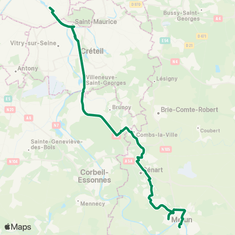 Île-de-France Mobilités Gare de Lyon - Van Gogh <> Gare de Melun map