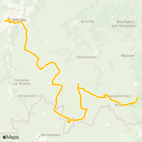 Île-de-France Mobilités Lycée Saint Hilaire <> Le Poty map