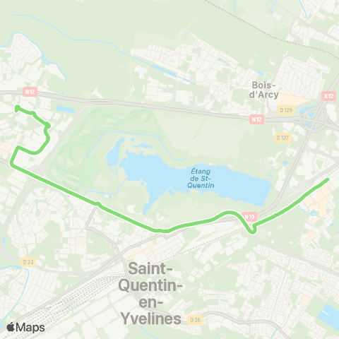 Île-de-France Mobilités De Lattre de Tassigny <> St-Quentin - Gare rout. des Prés - Dépose map