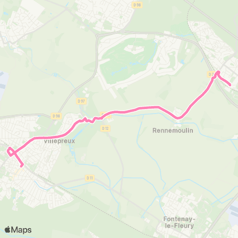 Île-de-France Mobilités Gare de Noisy le Roi <> Gare rout. des Clayes map