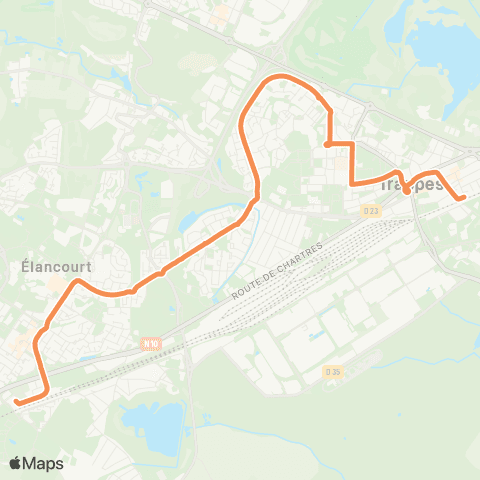 Île-de-France Mobilités La Verrière Gare - Quai e <> Trappes Gare map