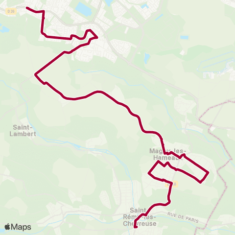 Île-de-France Mobilités Collège St-François d'Assise <> Gare de St-Rémy-les-Chevreuse map
