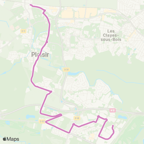 Île-de-France Mobilités Pissaloup <> Gare de Plaisir Grignon - Quai 4 map