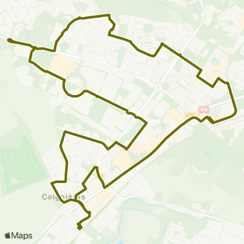 Île-de-France Mobilités La Verrière Gare - Quai B <> La Verrière Gare - Quai B map