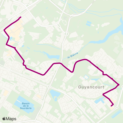 Île-de-France Mobilités Villaroy <> St-Quentin - Gare rout. des Prés - Dépose map